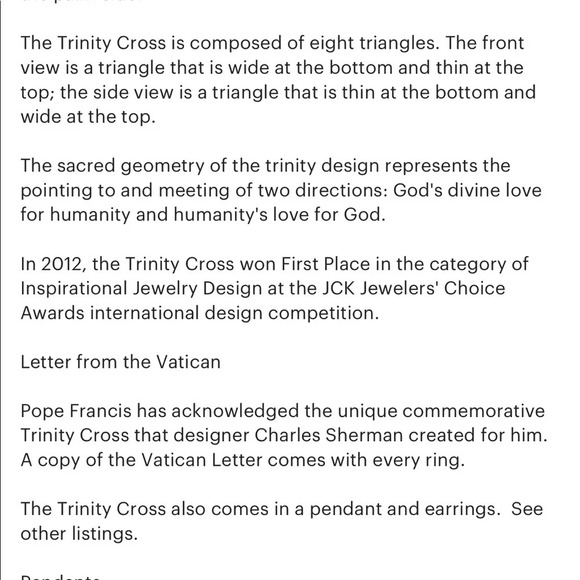 Sterling Silver Sherman Infinity Cross Ring Collectors piece Holy Trinity - Picture 13 of 14